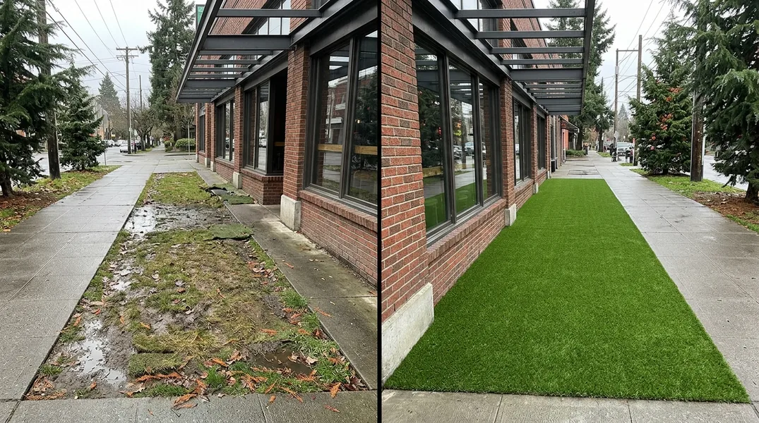 Result artificial grass installation in Seattle - Seattle Turf Installation