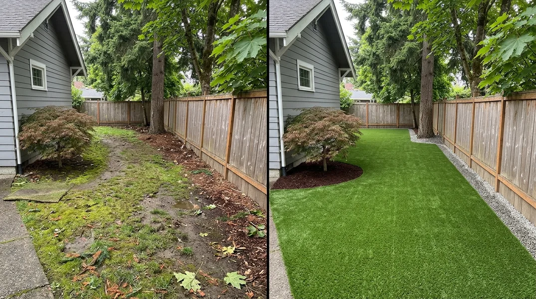 Result artificial grass installation in Seattle - Seattle Turf Installation