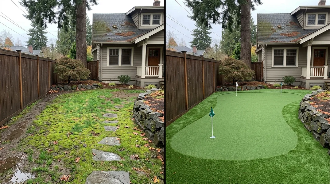 Result artificial grass installation in Seattle - Seattle Turf Installation