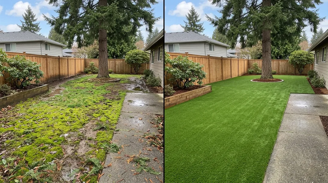 Result artificial grass installation in Seattle - Seattle Turf Installation